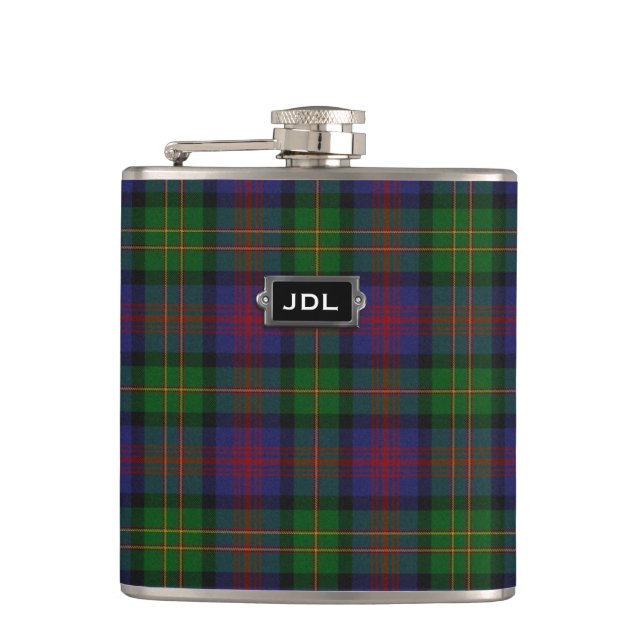 Flaska för pläd för monogramklanLogan Tartan Fickplunta (Framsidan)