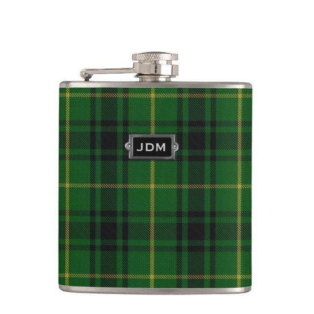 Flaska för pläd för monogramklanMacArthur Tartan Fickplunta (Framsidan)