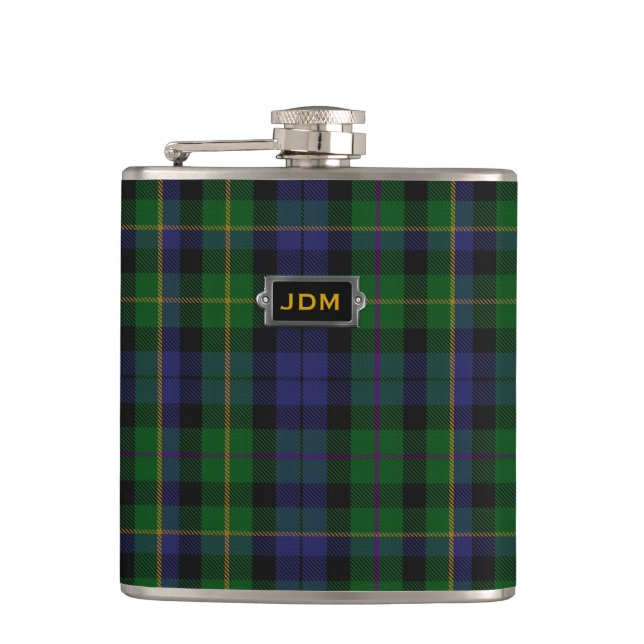 Flaska för pläd för monogramklanMacBride Tartan Fickplunta (Framsidan)