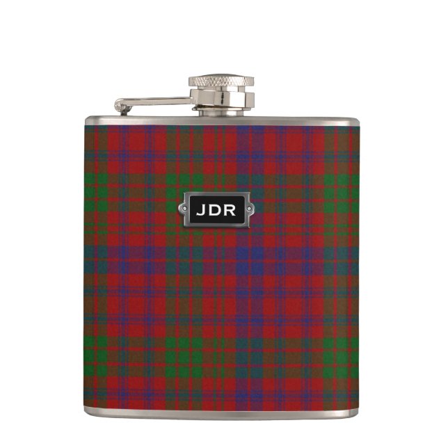Flaska för pläd för monogramklanRoss Tartan Fickplunta (Framsidan)