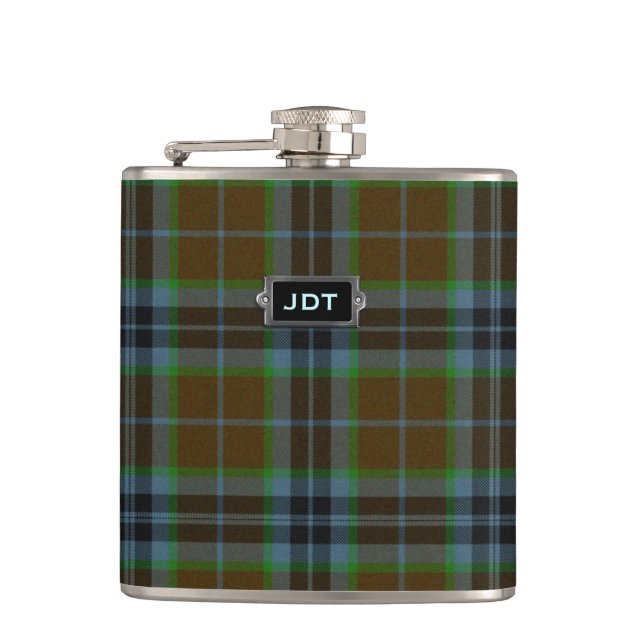Flaska för pläd för monogramklanThomson Tartan Fickplunta (Framsidan)