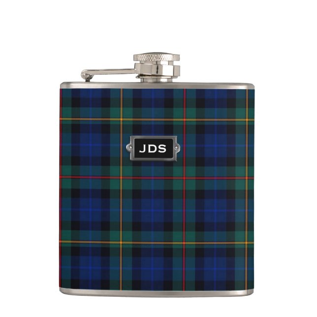 Flaska för pläd för Tartan för monogramklansmed Fickplunta (Framsidan)