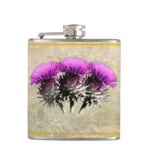 Flaska för tre skotsk Thistles Fickplunta