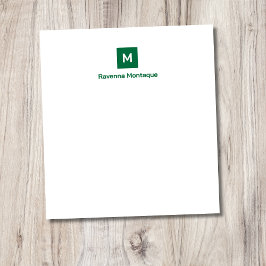 Flaska Grön Modern Chic Trendig Monogram Namn  Anteckningsblock