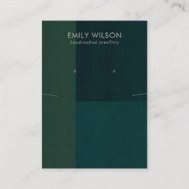 FLASKA GRÖNT FÄRG BLOCK NECKLACE EARRING VISNING VISITKORT