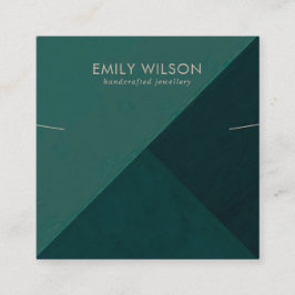 FLASKA GRÖNT TRIANGLE NECKLACE BRACELET VISNING FYRKANTIGT VISITKORT