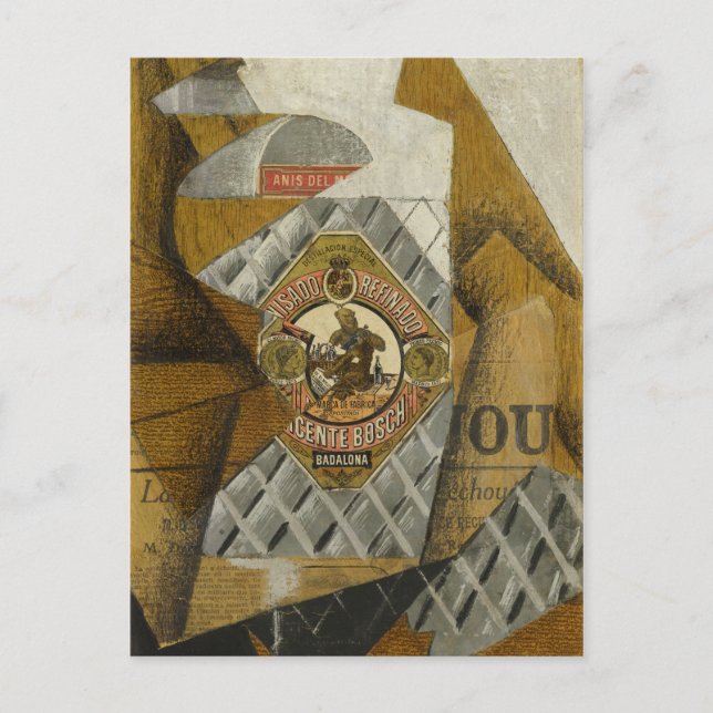 Flaska i Anís del Mono av Juan Gris Vykort (Framsida)
