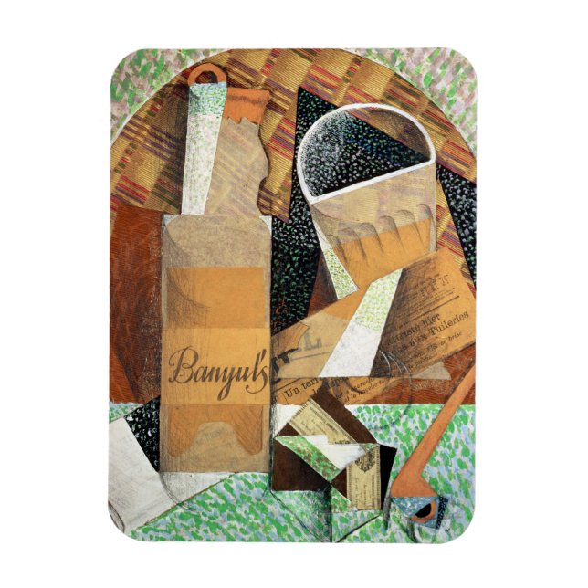 Flaska i Banyuls, 1914 (gouache & collage) Magnet (Vertikal)