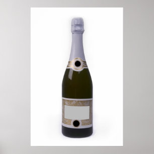 Flaska i champagne med blankoetikett poster