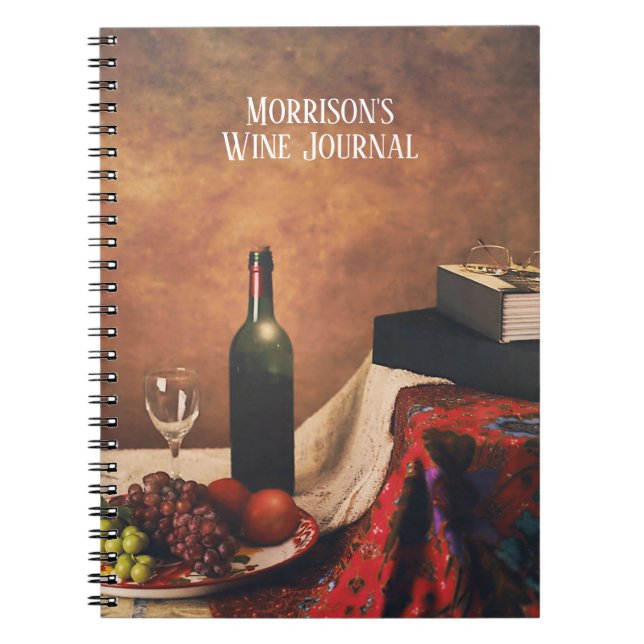 Flaska och Bokar/Personlig Vin Journal Anteckningsbok (Framsidan)