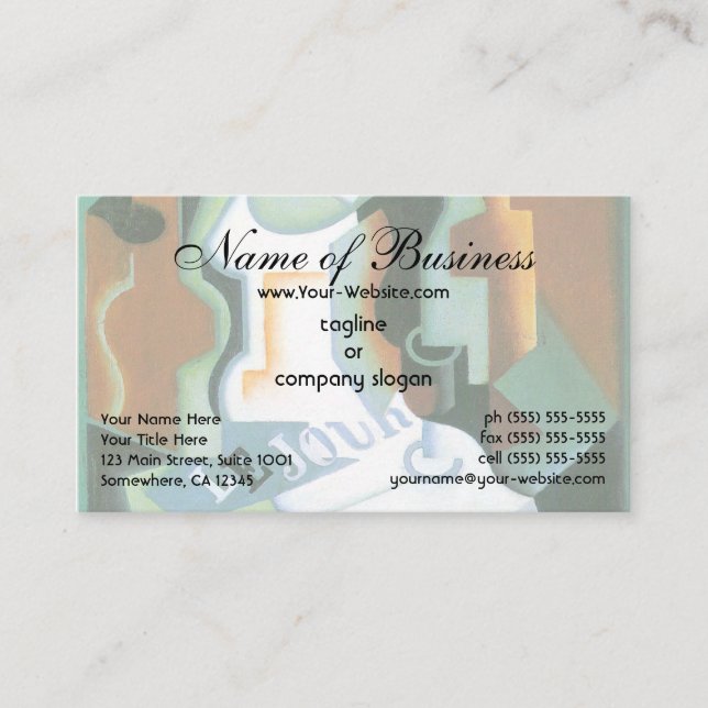 Flaska och Fruit Dish (1919) Cubism by Juan Gris Visitkort (Framsida)