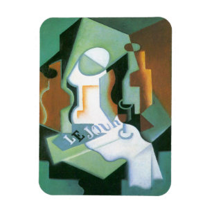 Flaska och fruktskål av Juan Gris, Vintage kubism Magnet
