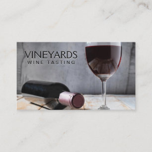 Flaska och Röda Vin Avfall Visitkort