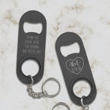 Flaska-öppnare i Faux Chalkboard Bröllop Keychain