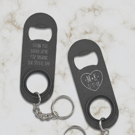 Flaska-öppnare i Faux Chalkboard Bröllop Keychain Nyckelring Flasköppnare