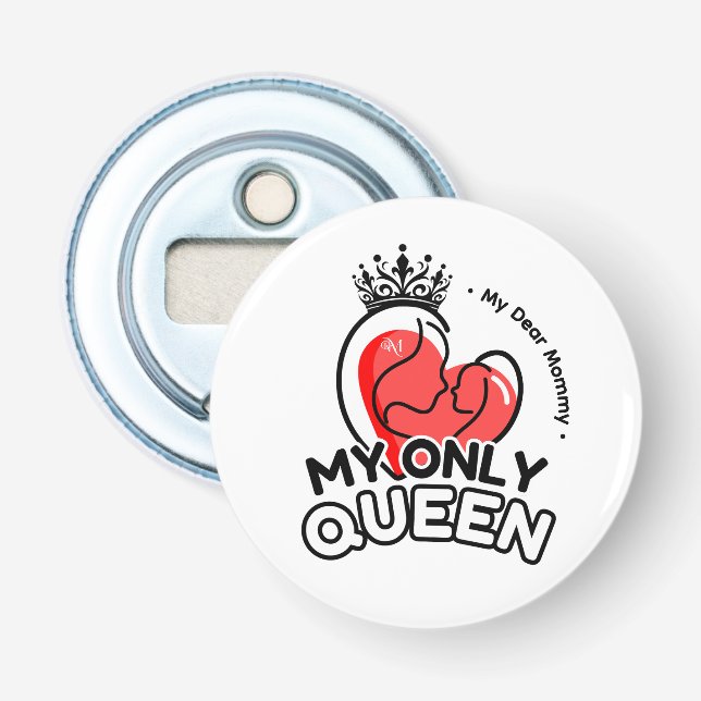 Flaska-öppnare: Min enda drottning (vit) Flasköppnare (Framsidan)