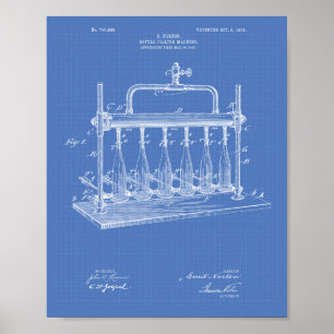 Flaska som fyller Maskin 1903 Patent Art Blueprint Poster