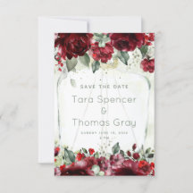 Flaska till Peonies Bröllop spara datum Card