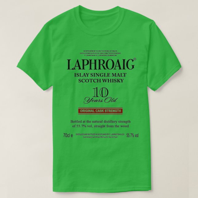 Flaska vid naturlig Laphroaig T Shirt (Design framsida)