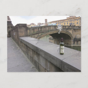 Flaska vid Vin vid Ponte Santa Trinita Vykort