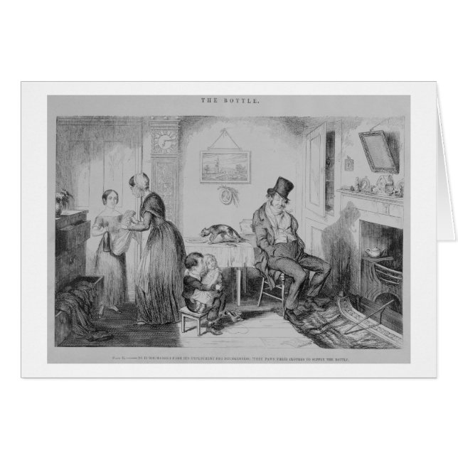 Flaskan, pläterar II, honom urladdas från hans em Hälsningskort (Framsidan Horizontal)