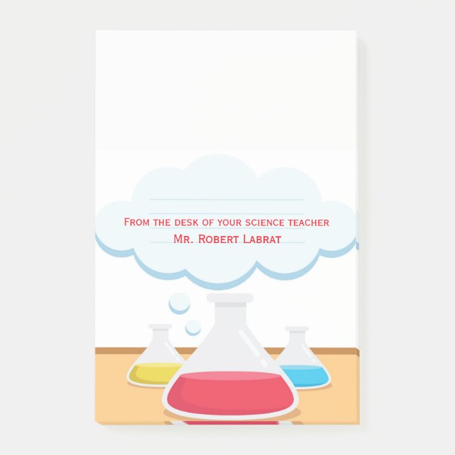 Flaskavetenskapslärare anteckningsbok post-it block (Framsida)