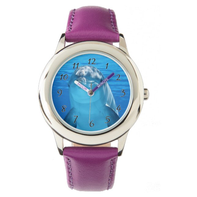 Flaskhalsar Dolphin tittar på kameran under vatten Armbandsur (Framsida)