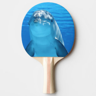 Flaskhalsar Dolphin tittar på kameran under vatten Pingisracket