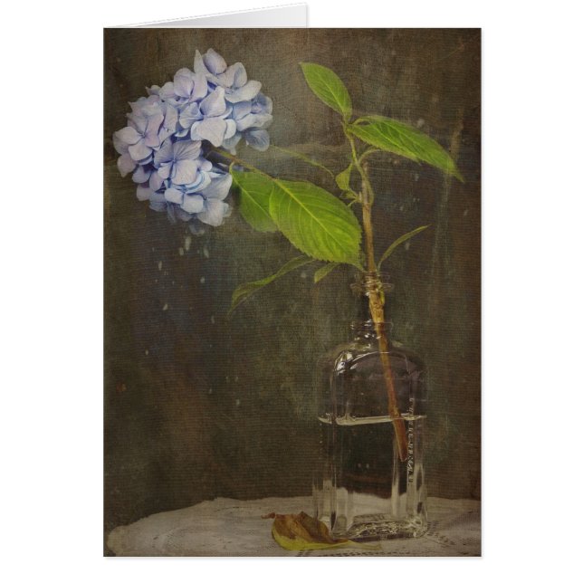 Flaskhaltig Hydrangea Hälsningskort (Framsidan)