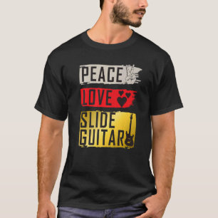 Flasklenec för Peace Kärlek Slide Guitar Music Ins T Shirt