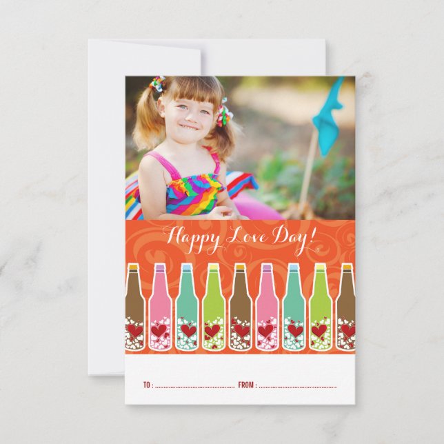 Flaskor av Kärlek Hearts Classroom Alla hjärtans d Inbjudningar (Framsida)