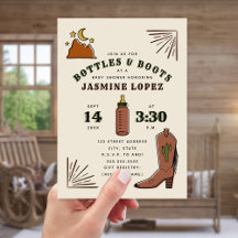 Flaskor & Boots Cactus Måne Cowboy Baby Shower