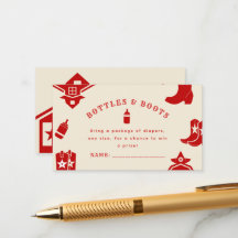 Flaskor & Boots Cowboy Retro Red Baby Shower