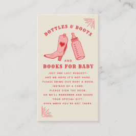 Flaskor & Boots Cowgirl Baby Shower Bok-begäran Tilläggskort
