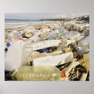 Flaskor- och havsdumpning på tropiska vatten poster