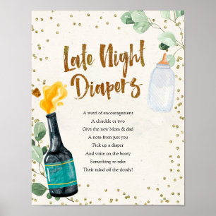 Flaskor Sent på kvällen dagstidningar Babykläder Poster