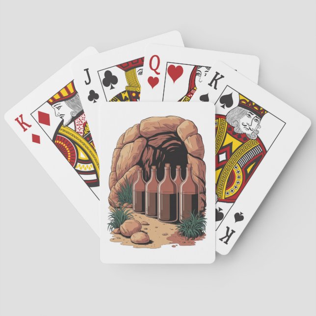 Flaskor Vid En Grotta Casinokort (Baksidan)