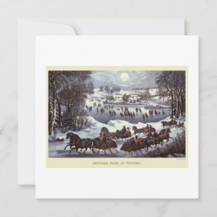 FLASKT-KORT: VINTAGE CHRISTMAS: Central Park Kort