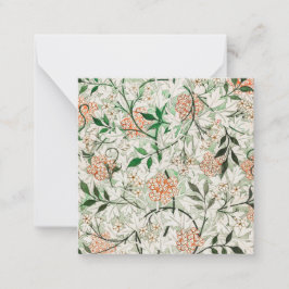 FLASKT KORT: WILLIAM MORRIS: JASMINE ANTECKNINGSKORT