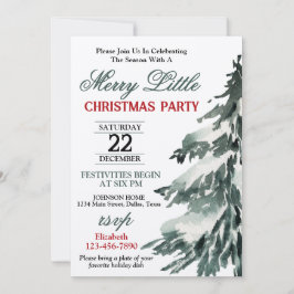 Flåst Julgran Party Inbjudningar