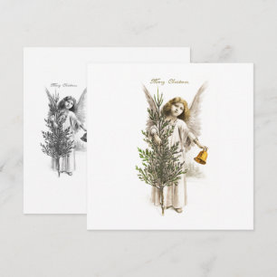FLASTKORT: VINTAGE CHRISTMAS ANGEL INBJUDNINGAR
