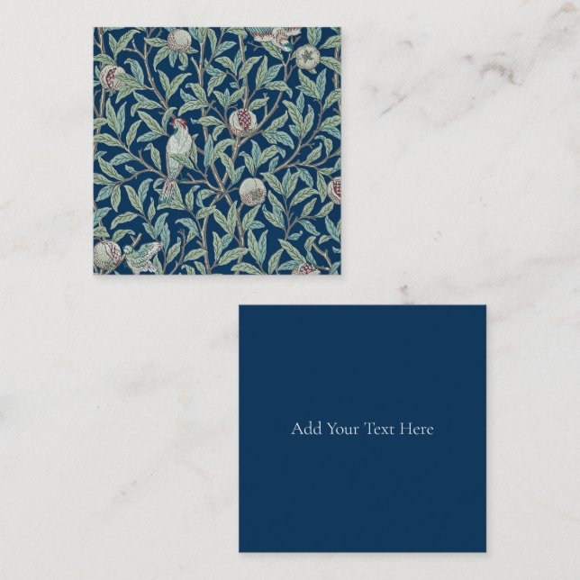 FLAT ANMÄRKD: WILLIAM MORRIS : POMEGRANATES ANTECKNINGSKORT (Fram/baksida)