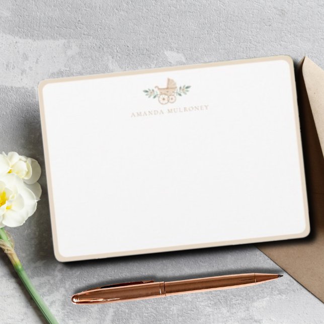 Flat anteckningskort för babyskor, Tack (Skapare uppladdad)