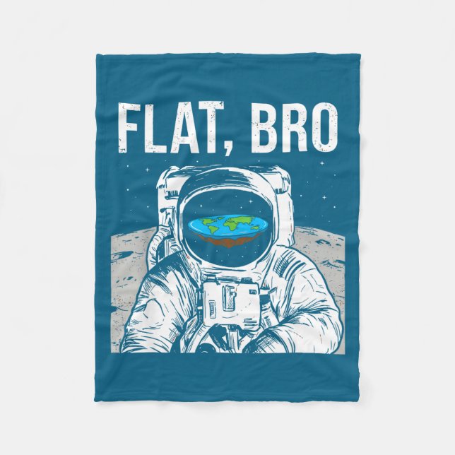 Flat Bro, Funny Flat Earth Society Astronaut In Sp Fleecefilt (Framsidan)
