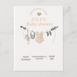 Flat Card BABY SHOWER Helg Vykort