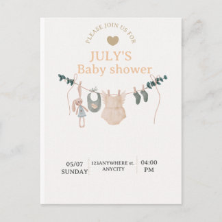 Flat Card BABY SHOWER Helg Vykort