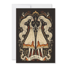 Flat card - Gemini Celestial Zodiac Art