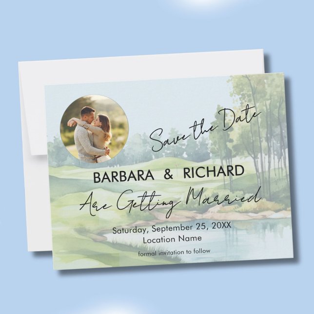 FLAT CARD Golf Theme Wedding Save the Date (Skapare uppladdad)