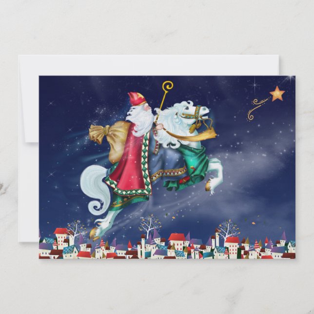 Flat Card - magnifikt St. Nick Julkort (Framsida)