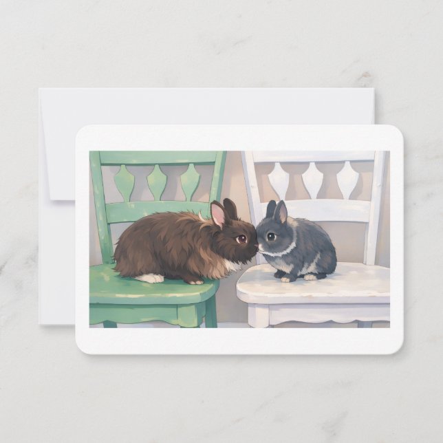 Flat Card - Two Rabbits (Framsida)